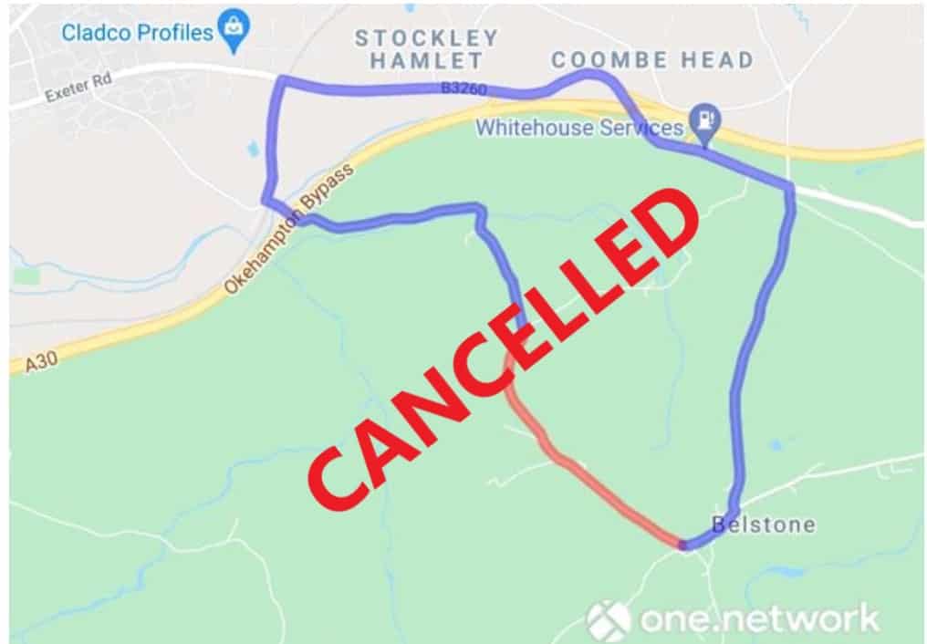 Road Closure Cancelled