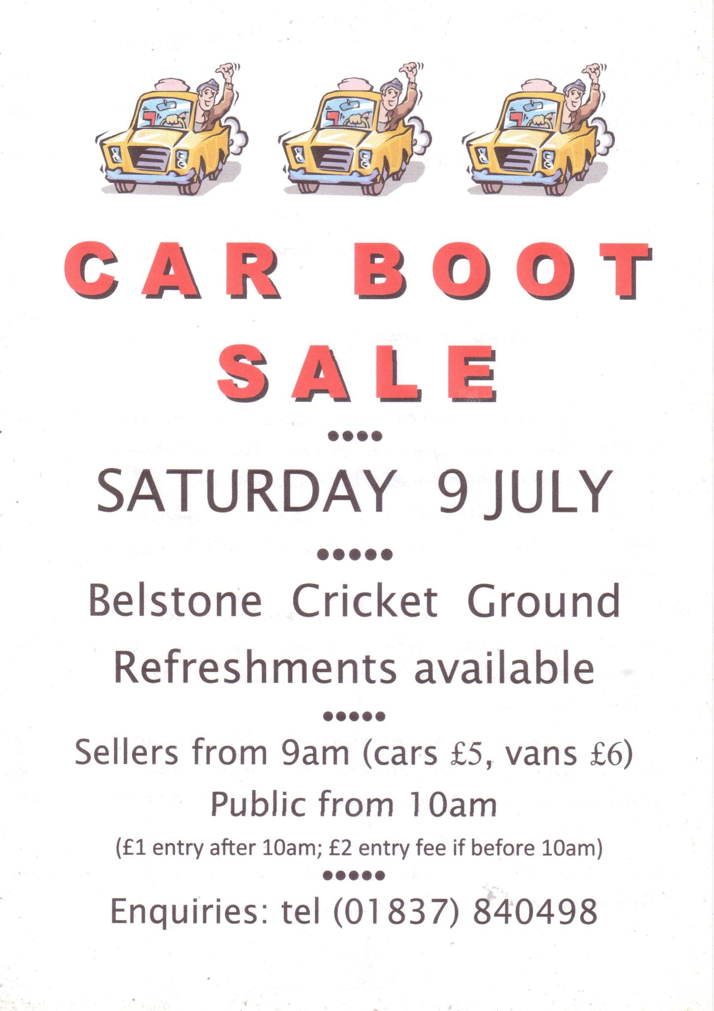Belstone Cricket Club Car Boot Sale • Belstone