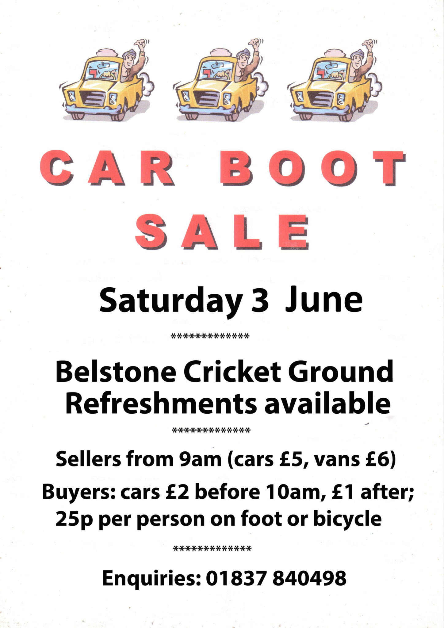 Cricket Club Car Boot Sale • Belstone