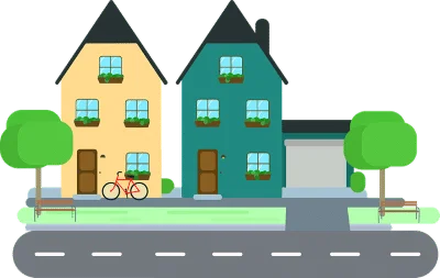 Cartoon image of houses